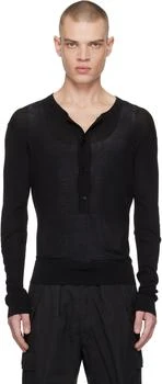 Tom Ford | Black Four-Button Henley