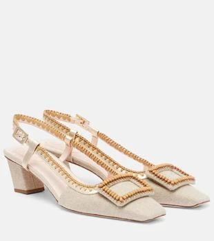 Belle Vivier embellished slingback pumps