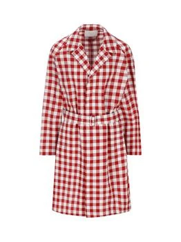 Prada | Prada Check-Printed Belted Coat