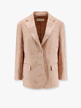 Dries Van Noten | Jacquard linen blend blazer with floral motif