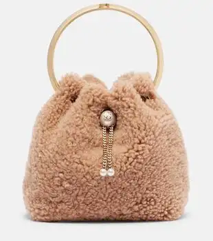 Jimmy Choo | Bon Bon Small shearling bucket bag