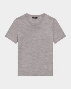 Theory Regal Merino Wool Short-Sleeve Crew T-Shirt