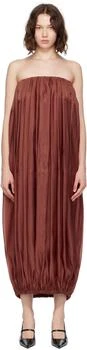 Salvatore Ferragamo | Burgundy Voluminous Bustier Maxi Dress