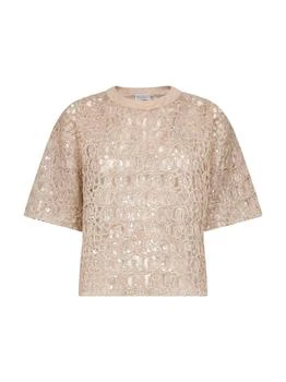 Brunello Cucinelli | Brunello Cucinelli Sequin Embellished Short-Sleeved T-Shirt