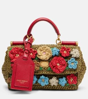 Dolce & Gabbana | My Sicily Mini raffia-effect top-handle bag