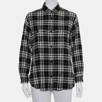 Yves Saint Laurent | Saint Laurent Paris Black Plaided Flannel Button Front Shirt S