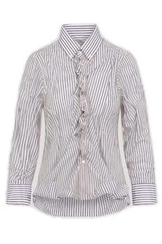 MAISON MARGIELA | Maison Margiela Striped Ruffled Long-Sleeve Shirt