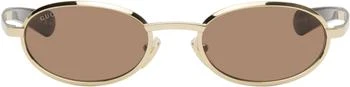 Gucci | Gold Oval Frame Sunglasses