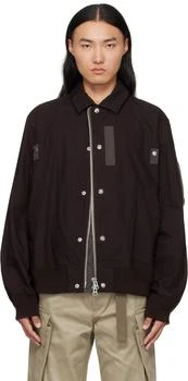 Sacai | Brown Ripstop Bomber Jacket