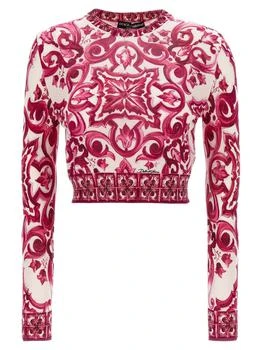 Dolce & Gabbana | Dolce & Gabbana Majolica-Printed Cropped Jumper