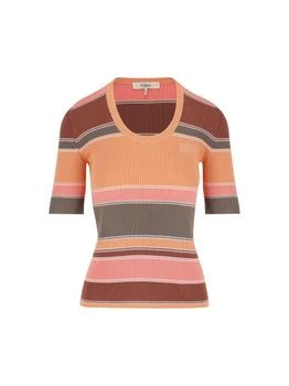 Chloé | Chloé Elbow-Sleeved Striped Knit Top