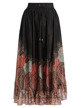 Zimmermann | Rhiannon Ruffled Printed Maxi Skirt