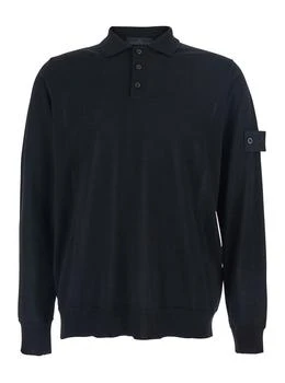 Stone Island | Stone Island Logo Patch Long Sleeved Polo Shirt