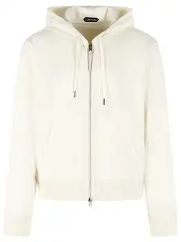 Tom Ford | Tom Ford Zip-Up Knitted Drawstring Hoodie
