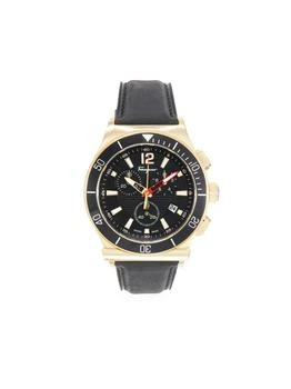 Salvatore Ferragamo | Goldtone Stainless Steel 
Leather-Strap Watch