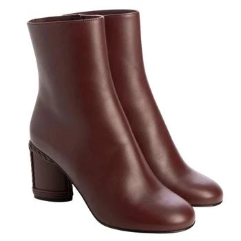 Salvatore Ferragamo | Ferragamo Leather Ankle Boots with Block Heel, Size 7 D