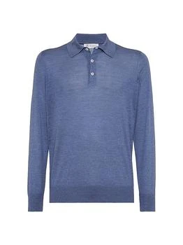 Brunello Cucinelli | Silk and Cotton Lightweight Knit Polo Shirt