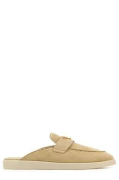 Prada | Prada Triangle-Logo Round-Toe Slippers