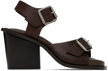 Burgundy Square 80 Heeled Sandals