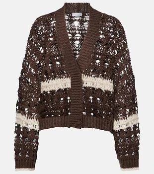 Brunello Cucinelli | Open-knit jute and cotton-blend cardigan