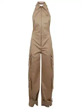Valentino | Valentino	Logo Plaque Open Back Cargo Jumpsuit