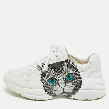 Gucci | Gucci White Leather Mystic Cat Rhyton Low Top Sneakers Size 36.5