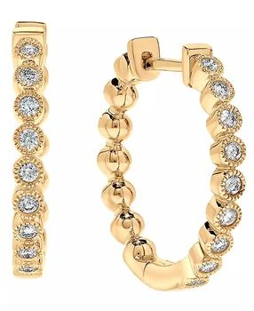 Macy's | Diamond Hoop Earrings (1/4 ct. t.w.) in 14k Yellow Gold