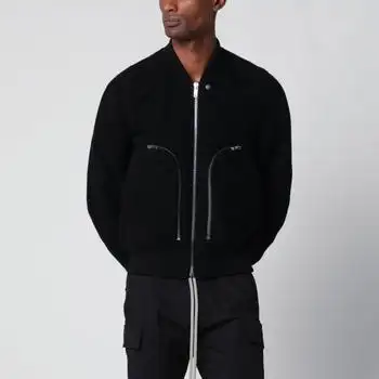 Rick Owens | Black virgin wool bomber jacket with zip