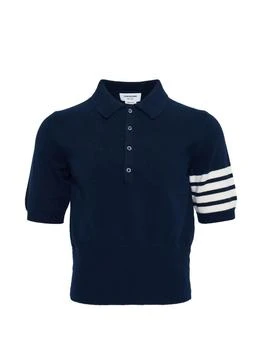 Thom Browne | Thom Browne 4 Bar Button Detailed Polo Shirt