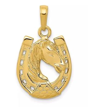 Macy's | Horse Head in Horseshoe Pendant in 14k Yellow Gold