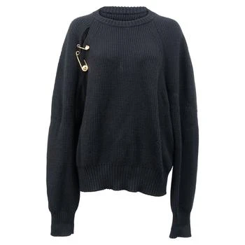 Versace | Oversized Safety Pin Sweater in Black Wool