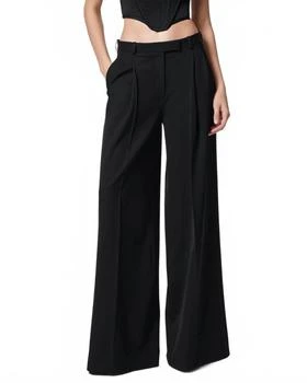Versace | Virgin Wool High-Waist Wide Leg Pants In Black
