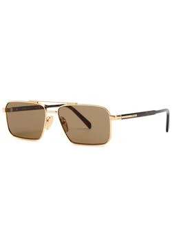 Prada | Narrow aviator-style sunglasses