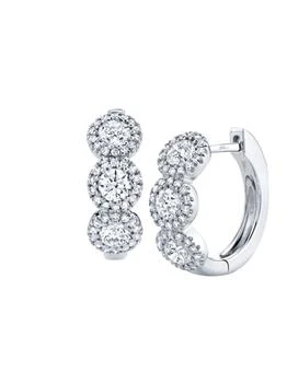 Saks Fifth Avenue | 14K White Gold & 1.1 TCW Diamond Huggie Earrings