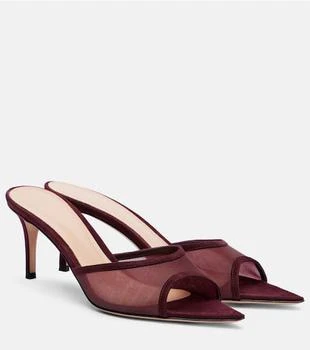 Gianvito Rossi | Pointy 70 suede and organza mules
