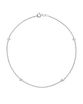 Bloomingdale's | Diamond Bezel Ankle Bracelet Set In 14K White Gold, .20 tcw