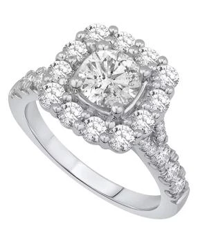 Macy's | Diamond Halo Engagement Ring (2-1/2 ct. t.w.) in 14k White Gold