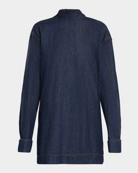 Dries Van Noten | Chaddy Denim Tie-Neck Blouse