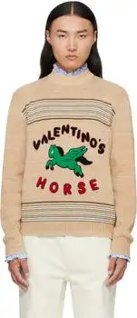 Valentino | Beige 'Valentino's Horse' Sweater