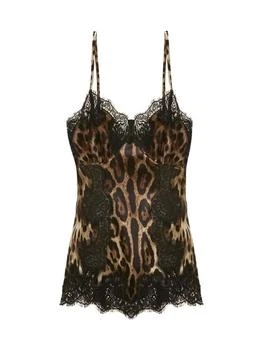 Dolce & Gabbana | Dolce & Gabbana Leopard Print Lace Detail Camisole