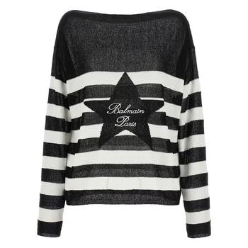 Logo Embroidery Striped Sweater