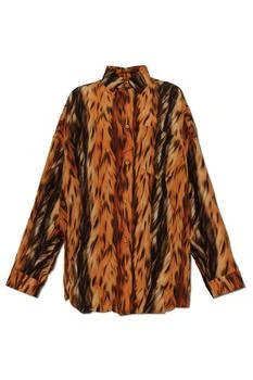 Balenciaga | Balenciaga Fur Print Collared Long-Sleeve Shirt