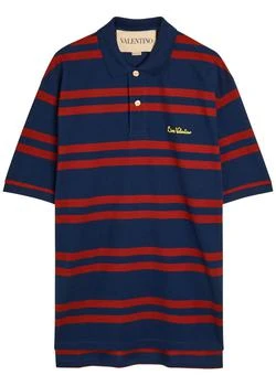Valentino | Chez Valentino striped piqué cotton polo shirt