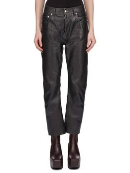 Rick Owens | Pantaloni In Pelle Detroit Cut In Black