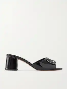 Valentino | Vlogo Embellished Patent-leather Mules - IT36