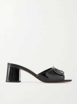 Valentino | Vlogo Embellished Patent-leather Mules  - IT36