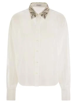 Brunello Cucinelli | Brunello Cucinelli Floral Embroidered Long-Sleeved Shirt