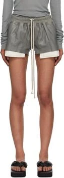 Rick Owens | Gray Concordians Fog Boxer Leather Shorts