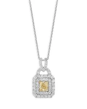 Bloomingdale's | White & Yellow Diamond Pendant Necklace in 14K White Gold, 1.0 tcw