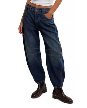 We The Free Good Luck Mid Rise Barrel Jeans in Deep End